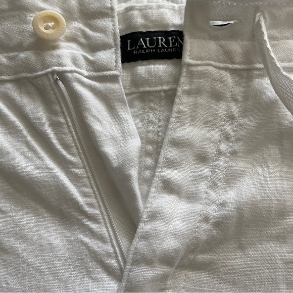 Ralph Lauren 100% Linen Wide Leg White Pants Size 6 - Picture 7 of 16